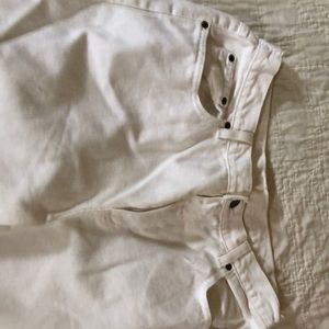 LL Bean loose fit white denim capri, size 14R